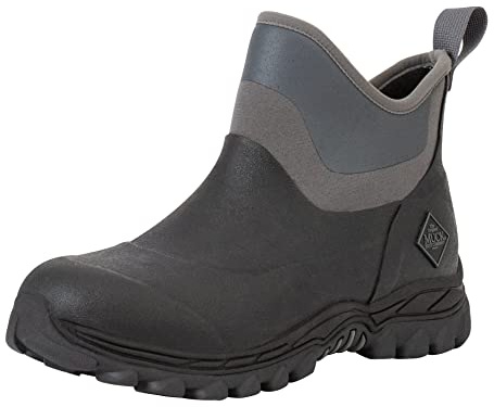 Muck Boots Women's Arctic Sport II Fleece Lined Waterproof Pull on Ankle Boot, Black, 5
