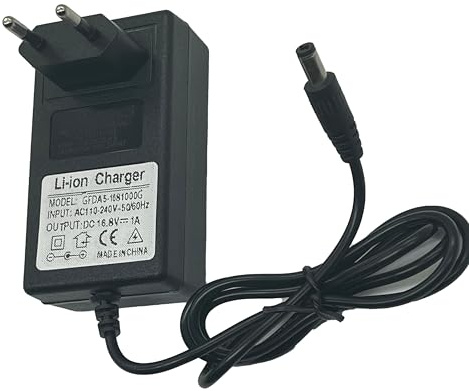 Universal ersättning DC 16,8 V 1 A strömförsörjning, AC 100–240 V 5,5 mm laddare för litiumjon1 m kabel