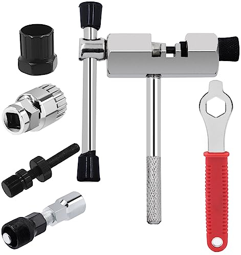 Mardatt Kit d'outils de réparation de vélo 6 pièces comprenant un extracteur de manivelle, un extracteur de pédalier, un disjoncteur de chaîne et une clé pour VTT et vélo de route