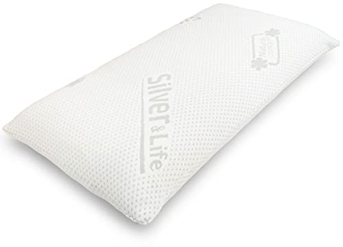 Gorilla Gesund Orthopädisches Nackenstützkissen Silver Neck - viscoelastisches Kissen, Kopfkissen aus Memory Schaum mit Silver & Life-Bezug - 70x34cm - Höhe 13cm