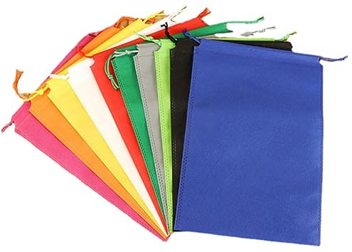 AstarFavor 10er Pack Schuhbeutel mit Kordelzug, Bunt, Vliesstoff, 30 x 40 cm, für Reisen oder Zuhause