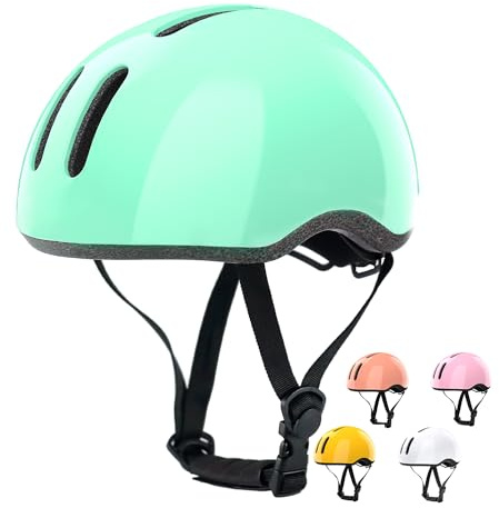 Glerc Casco de Bicicleta para niños pequeños de 2, 3, 4, 5, 6, 7, 8 9 10 años, Gorro de Bicicleta, Casco de Seguridad para Ciclismo, Patinaje, Verde Menta