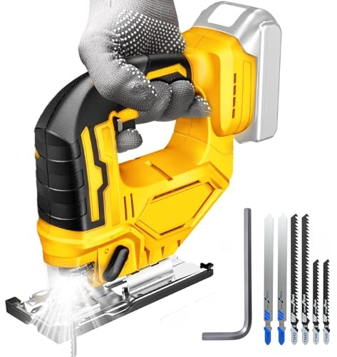 Sierra caladora 750W, Velocidad Ajustable (1-6), 18V (21V MAX) Sierra Multiuso compatible con M-akita de 18 V, incluyendo 6 hojas de sierra, profundidad de corte máx. 80 mm, suministro sin batería