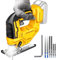 Seghetto Alternativo 750W, 18V (21V MAX) Seghe Alternative Multifunzione compatibile con M-akita da 18 V, Profondità di Taglio 80mm, 800-2700RPM, cambio rapido della lama, Senza Batteria