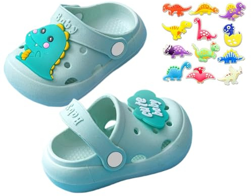 YUKQEYLE Sabots et Mules Enfants 12 Pcs Charmes de Chaussure Ensembles Été Fille Sabot Jardin Clog Antidérapant Unisexe Sabots Pantoufles Chaussures Garçon Sandales de Plage