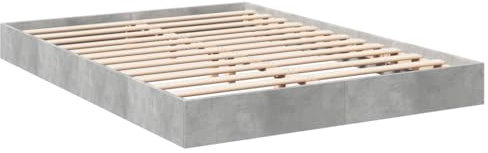 vidaXL Bettgestell, Bett Doppelbett für Schlafzimmer, Bettrahmen mit Lattenrost, Schlafzimmerbett Modernes Design, Betongrau 140x200cm Holzwerkstoff