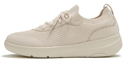 Fitflop Donna Super-q Crystal-Trim Knit Slip-on Laced Sneakers Basket, Paris Beige, 39 EU, Paris Beige, 39 EU