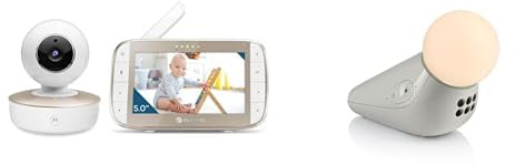Motorola Nursery - Pack VM75 + S1, Vigilabebés con Monitor Visión Nocturna, Medidor de Temperatura y Luz Nocturna con Sonidos Relajantes para Bebés y Niños