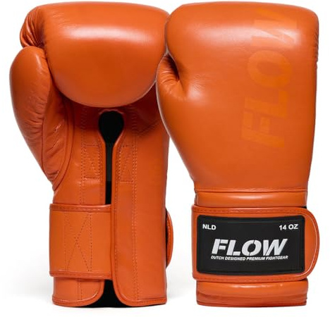 Flow Challenge Tight-Fit Guantes de Boxeo de Cuero auténtico – Ajuste ceñido para un Control preciso – Sparring, Entrenamiento, Saco de Boxeo – Muay Thai, Kickboxing y MMA – para Mujer y Hombre