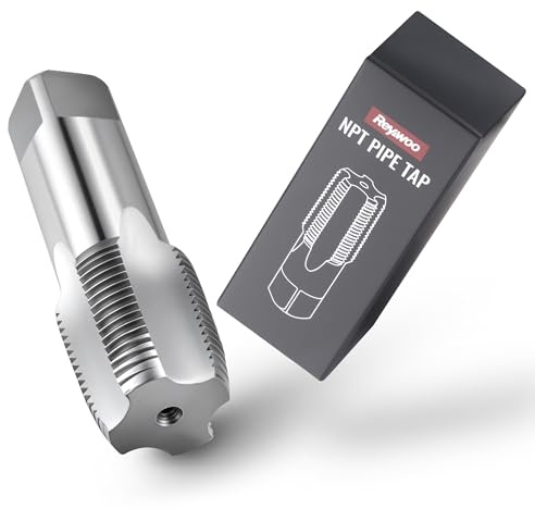 Reywoo 3/4-14 NPT Pipe Tap, 3/4-14 NPT Thread Tap, 52100 High-Carbon Chrome Bearing Steel Taper Tap, 4 Flute, for Plumbing, Metalworking, HVAC, DIY and Industrial Threading