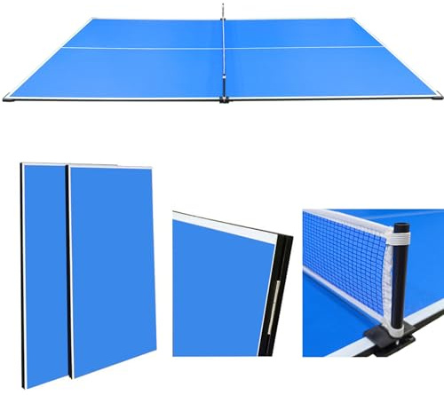 7FT Foldable Pong Table Top with Net,84 inch Table Tennis Table for Pool Table 214x120cm