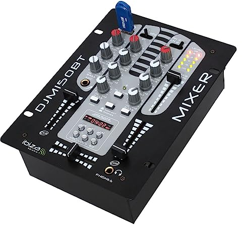 Ibiza DJM150USB-BT - Mesa de Mezclas, Color Negro