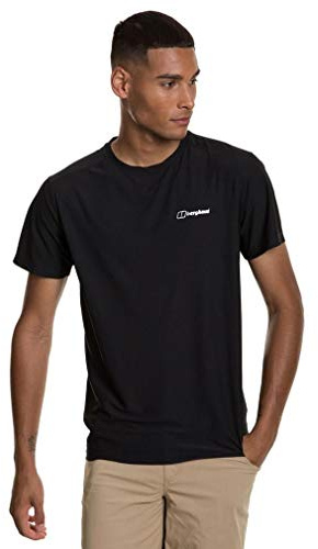Berghaus Men's 24/7 Short Sleeve Crew Tech Baselayer T-Shirt | Moisture Wicking | Breathable Technical T-Shirt, Black/Black, M