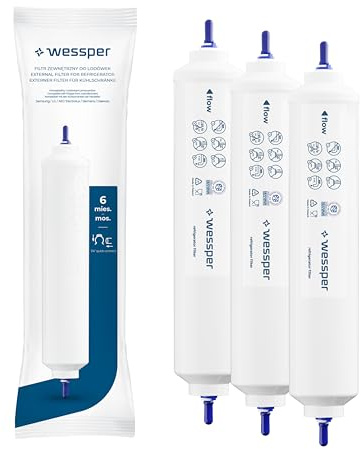 Wessper Vattenfilter för kylskåp ersättning för Samsung Side By Side, LG, AEG, HAIER, Whirlpool, DA29-10105J, HAFEX/EXP, DA99-02131B, WSF-100, EF9603, USC-100 (3)