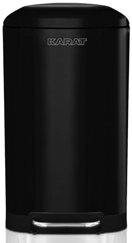 Cubo de basura de acero inoxidable Casa Pura - 30 litros - Negro