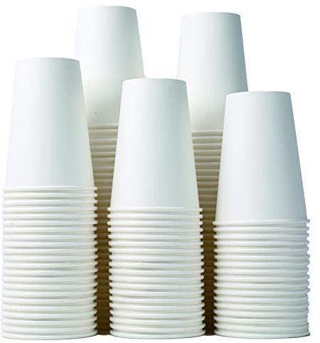 Bsvce 8 oz Paper Cups, 300 Pack - Durable, Leak-Proof, Safe for Hot or Cold Beverages, Paper Coffee Cups, White