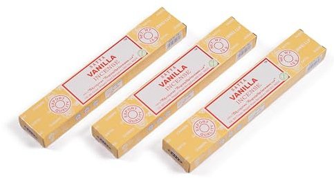 Satya Vanilla Incense Sticks (3 Pack, 15g Each) – Original Sweet Warm Masala Agarbatti for Home Fragrance, Relaxation & Stress Relief by Greensense