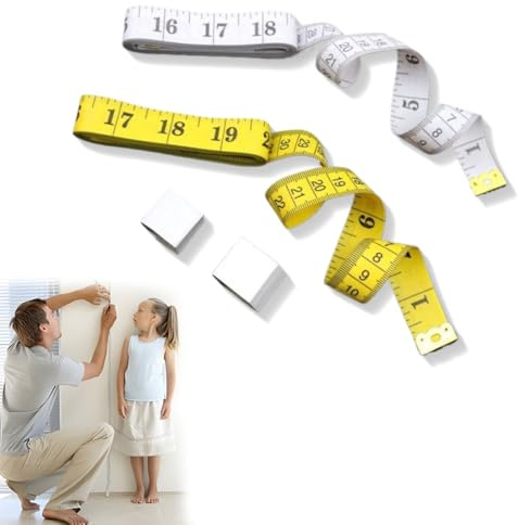 PYEUIFT Mètre à Ruban de Tailleur/Ruban de Mesure pour Couturier Inscription Double Face - 200 cm, Couleur au hasard (jaune, blanc)