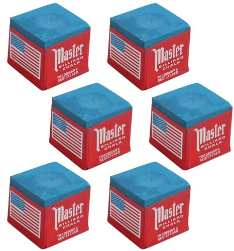 Riybyds 6 Stück Billardkreide, Kreide Fuer billardqueues, Cue Chalk, Billard zubehör, Premium Pool Queue Kreide in Blau, rutschfeste und Langlebige Kreide, Einfache Lagerung