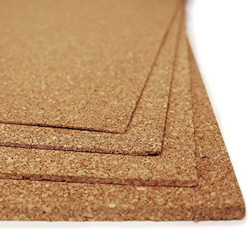 Fogli di sughero naturale impermeabili ideali per rivestimento murale, pavimento e bacheca - isolante acustico e termico - assorbe gli urti - spessori e lunghezze a scelta (8 mm, 100 x 150 cm)