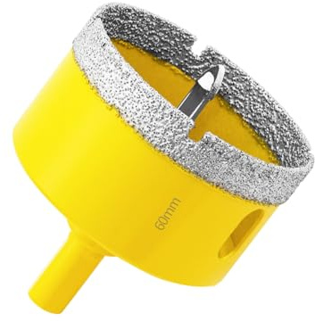 Aohhy Broca de Diamante 60mm con Piloto de Centrado, Profesional Sierra Coronas Perforadora de Diamante para Azulejos, Porcelana, Vidrio, Mármol y Cerámica