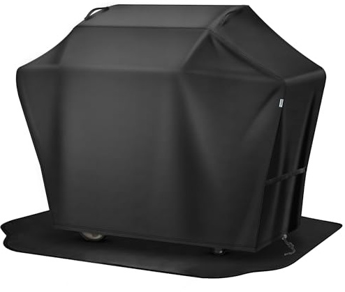 Aguegro Funda para parrilla de 52 pulgadas y alfombrilla para debajo de la parrilla, impermeable, resistente a la decoloración, anti-UV, cubierta de barbacoa y protección contra la intemperie para