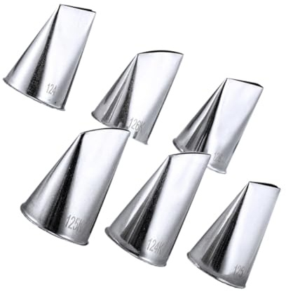 TOYANDONA Ugelli per Glassa in Acciaio 6 Pezzi Set di Punte per Decorazione Torte Riutilizzabili Strumenti per Pasticceria Leggeri e Facili da Pulire Adatti per Cupcake e Biscotti