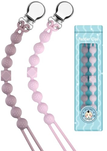Attache Sucette, Silicone Soothie Tétine Clips, Bébé Porte Accroche Chaîne