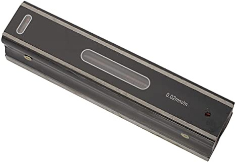 Optimum Maschinen-Wasserwaage (Abmessungen: 200 mm x 46 mm x 46 mm, Genauigkeit 0,02 mm/m, Längs- und Querlibelle, Wärmeschutzgriff, Wasserwaage) 3385064