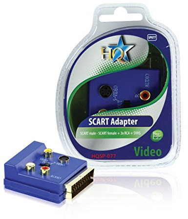 HQ SP-077 Scart maschio (21p Collegati) Scart Femmina (21p Collegati) Blu cavo di interfaccia e adattatore