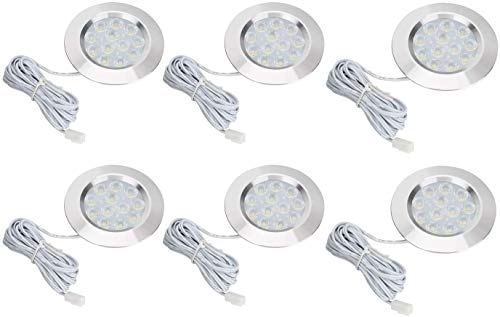 CICMOD 12V LED Einbaustrahler Möbeleinbauleuchte Camper Innenraum Spot Einbauleuchte Deckenspot Möbel Einbaustrahler für Wohnmobil Wohnwagen Boot Kaltes Weiß (6 Stück)