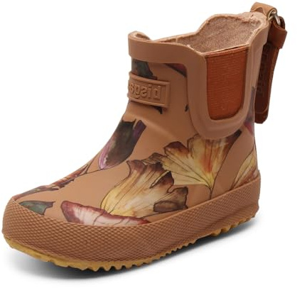 Bisgaard Bottes de pluie unisexes en caoutchouc pour bébé, Camel Flowers, 26 EU