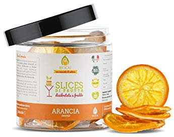 Biocal® - Fette di arancia disidratata naturali per cocktail, gin tonic, garnish decorativi e cucina creativa, ideali come aromi per gin tonic e spezie per cocktail - 70g