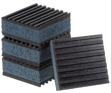 sourcing map 4pcs Rubber Anti Vibration Pads 2 x 2 x 7/8 Isolation Vibration Absorbing Pad Damping Mat Anti-Skid Noise with EVA Center for Air Compressor Conditioner Treadmill Washer