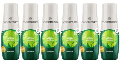 Sodastream Lot de 6 Concentrés Mojito Sans Alcool pour Machine à Eau Pétillante et Soda | Préparez jusqu'à 9 Litres de Mojito Sans Alcool en Quelques Secondes, 440ml