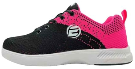 ELITE Women's Comfort Bowling Shoes - Universal Slide Soles, Ultra Light-Weight Mesh Athletic Style for Bowlers, Black/Pink, 5 UK