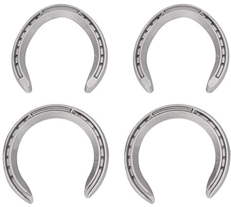 Aluminum Alloy Horseshoes 4pcs Horse Riding Tool Kit for Indoor Outdoor Use Sturdy Long Lasting Non Slip and Wear Resistant Design for Horse Hoof Protection (6)