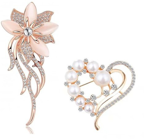 SSyang Elegante Fiocco Spilla di Perle Finte, Spilla Donna Gioiello Piccola per Fissi Vestiti, per Feste per Evitare che i Vestiti Scivolino Via