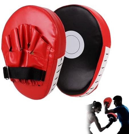 Pratzen Boxen - 1 Paar Pratzen Kickboxen - Bogen Verdicktes PU-Leder mit Dickem Schaumstoff Gepolstert, Verstellbare Trainerpratzen für Muay Thai Kickboxen Bewegung Karate Taekwondo Martial Art