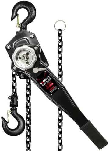 KOERZORE Manual Lever Chain Hoist 3 Ton 6600 Lbs 10ft Lift, G80 Galvanized Carbon Steel Come Along - Compact for Garage, Factory, Warehouse Heavy-Duty Lifting & Pulling