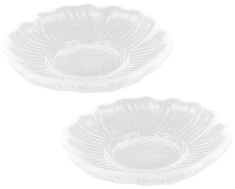 LIFKOME 2 Platillos de Vidrio Decorativos para Taza de Té y Café, Resistentes y Transparentes, Protección de Superficie de Mesa para Hogar y Salón de Té