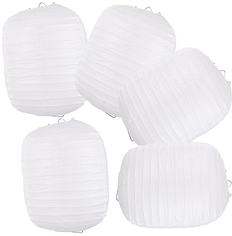 Tofficu 5 piezas Linternas Plegables Blancas Unidades Farolillos Colgantes Japoneses para Decoración de Fiestas Bodas Diseño Resistente y Fácil Almacenamiento para Ambientes Acogedores
