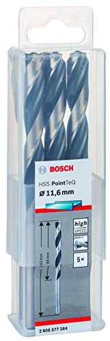 Bosch Professional 5-Piece PointTeQ HSS Twist Drill Bit (for Metal, 11.6 x 94 x 142 mm, Drill Driver Accessories)