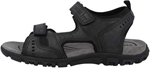 Geox Homme Uomo Sandal Strada A Sandales, Black, 42 EU