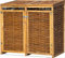 dobar® 95514 Doppel-Mülltonnenverkleidung aus Weide | aufklappbare Mülltonnenbox | Wetterfestes Mülltonnen-Versteck für 2X 240 Liter | ungeschälte Weide | Massivholz Box | 137 x 83 x 132 cm | Braun