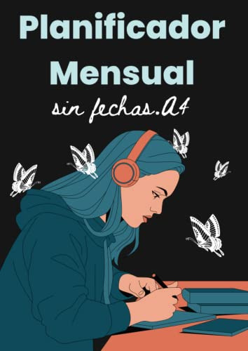 Planificador Mensual sin fechas grande. Tamaño A4: Organizador Mensual | Agenda Personalizada