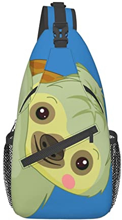 MORYEN Söt sengångare tryckt slunga väskor män kvinnor slunga ryggsäck axel crossbody bröst resa vandring dagväska, Svart, One Size, Ryggsäckar för dagsutflykt