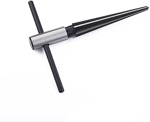 Fongmore Escariador de mango en T de 3/16-5/8 (5-16mm) Escariador de mano con mango en T cónico, 6 estriados, herramienta de corte para carpinteros