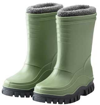 Sterntaler Stivali in Gomma Unisex per Bambini con Scarpa Interna Rimovibile, Verde Pietra, 23 EU