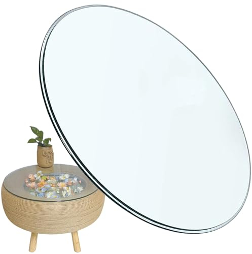 SAGIDAR Mesa Cristal para Mesa De Comedor Placa Inferior, Cristales A Medida Vidrio Templado, Resistente A Los Arañazos Y Al Desgaste, Tablero Superficie Redonda De Mesa Fácil De Limpiar